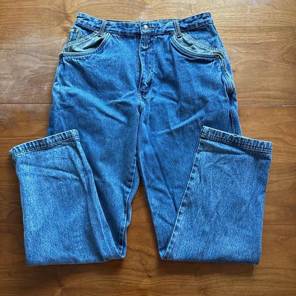 33W x 32L “Zeppelin” Vintage straight-leg blue denim jeans